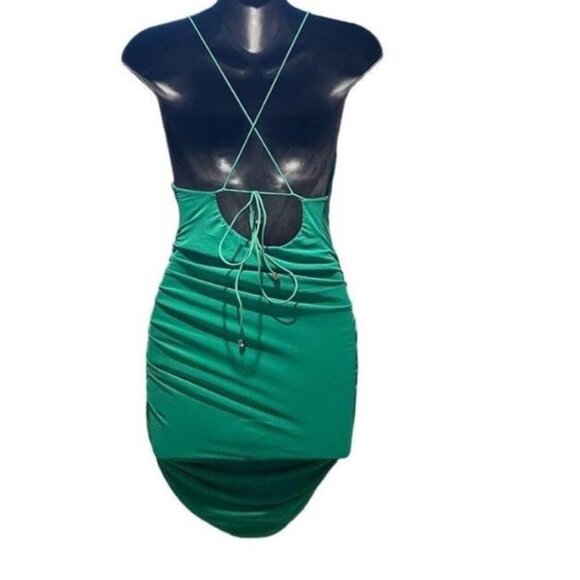 Princess Polly Singing In The Rain Green Mini Dress Size US 8 Bodycon Party Date - Picture 3 of 14